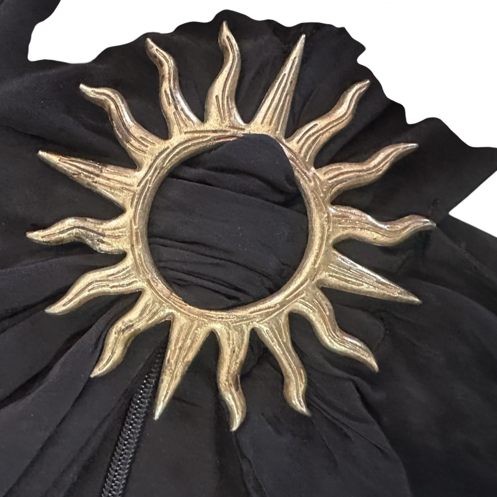 FARM RIO Black Cut Out Maxi Dress with Sun Buckle Small - Picture 9 of 16